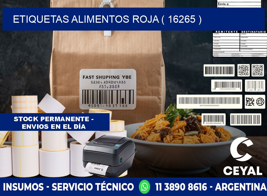 etiquetas alimentos roja ( 16265 )