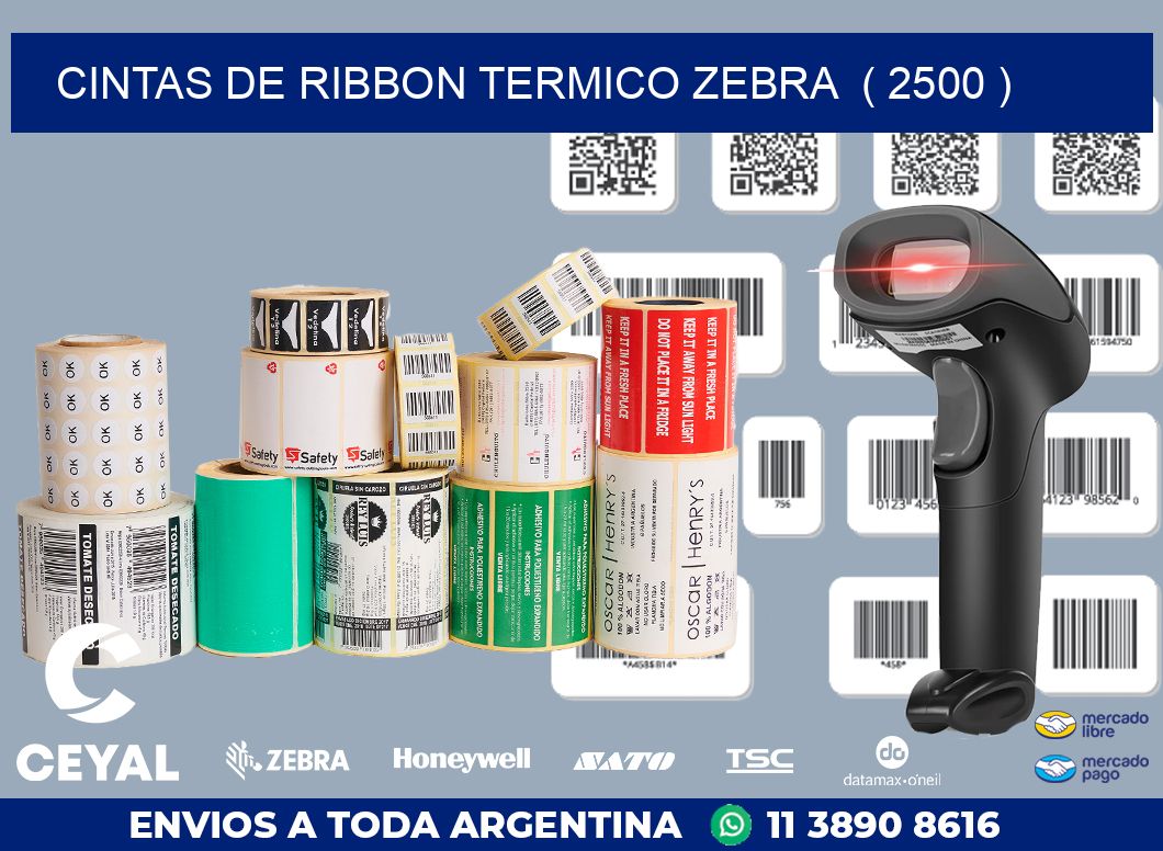 CINTAS DE RIBBON TERMICO ZEBRA  ( 2500 )