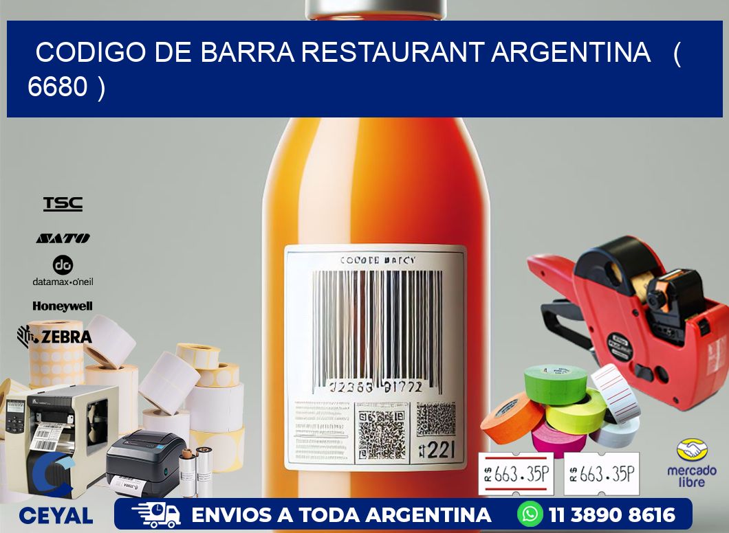 CODIGO DE BARRA RESTAURANT ARGENTINA ( 6680 )