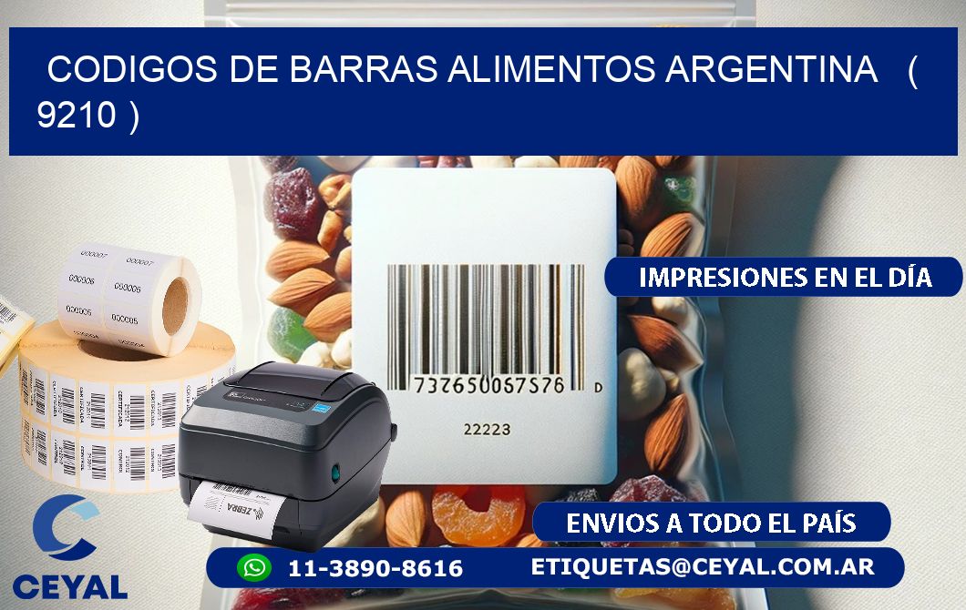 CODIGOS DE BARRAS ALIMENTOS ARGENTINA ( 9210 )