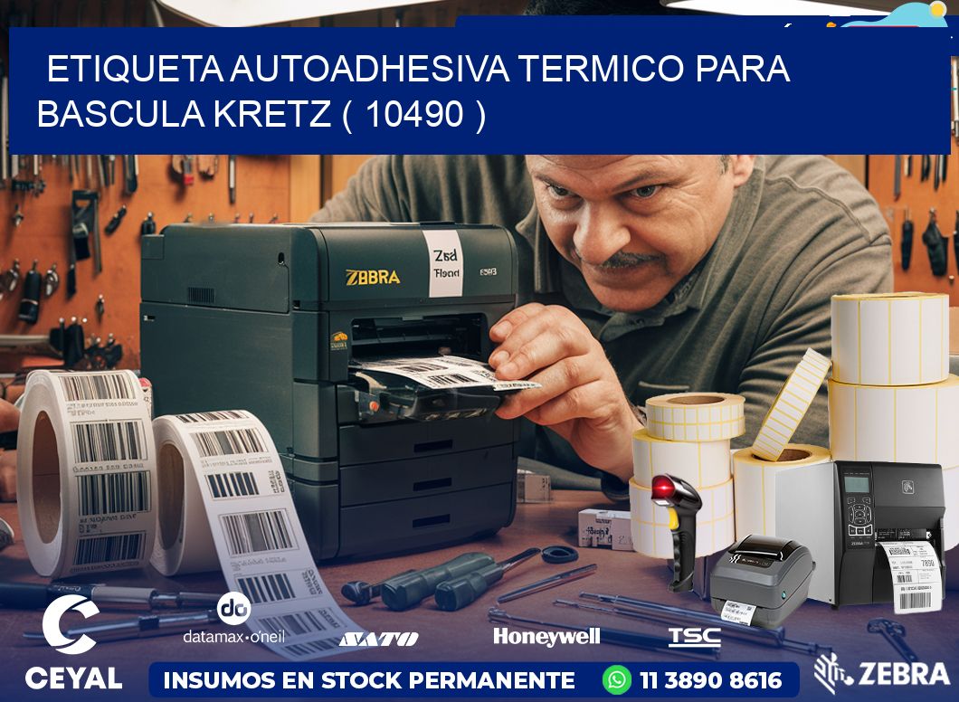 ETIQUETA AUTOADHESIVA TERMICO PARA BASCULA KRETZ ( 10490 )