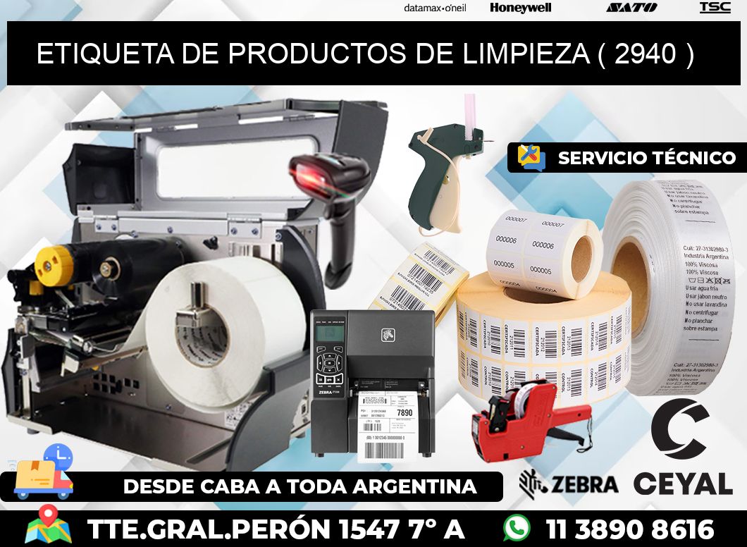 ETIQUETA DE PRODUCTOS DE LIMPIEZA ( 2940 )