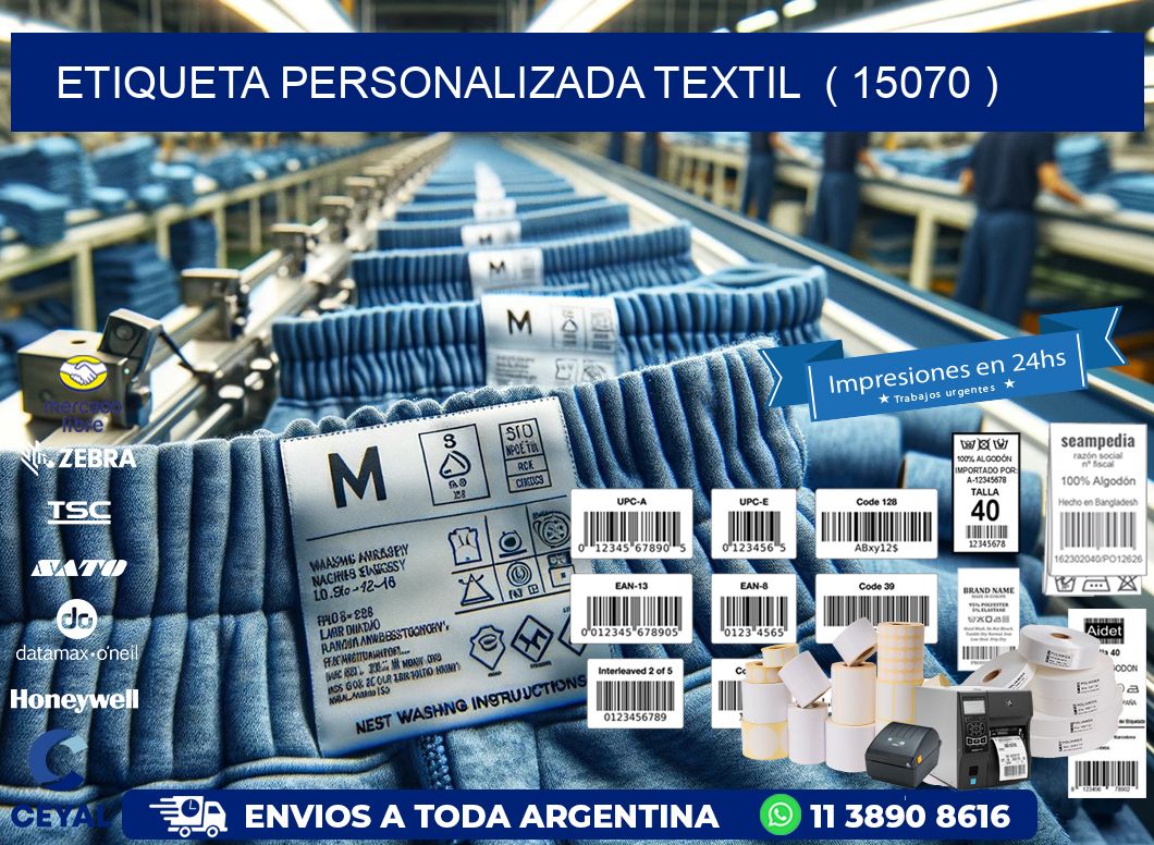 ETIQUETA PERSONALIZADA TEXTIL  ( 15070 )