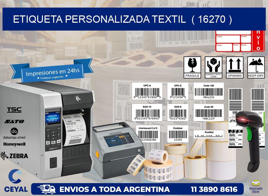 ETIQUETA PERSONALIZADA TEXTIL  ( 16270 )