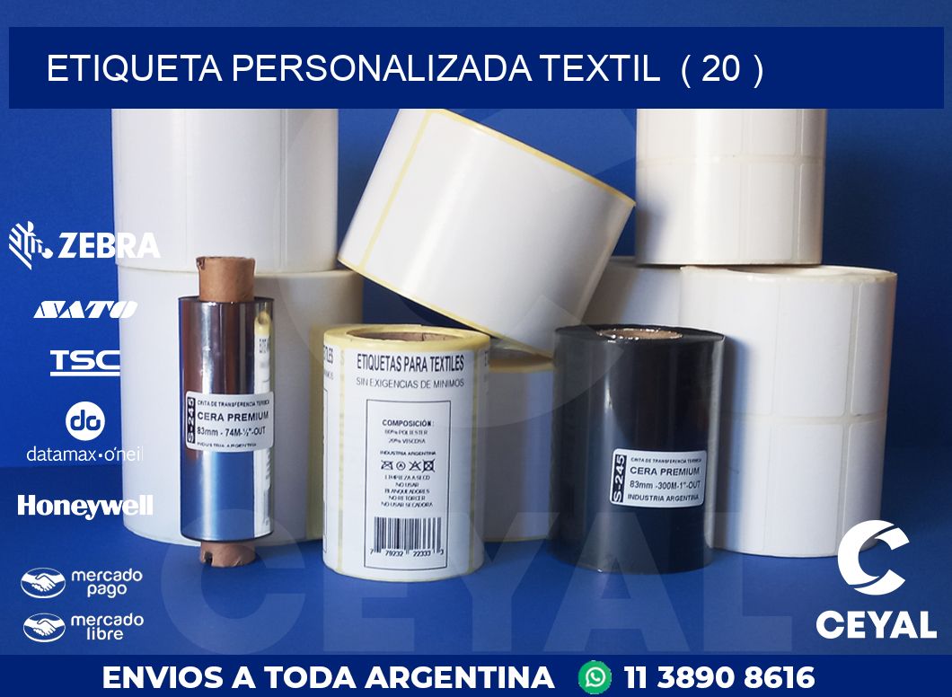 ETIQUETA PERSONALIZADA TEXTIL  ( 20 )