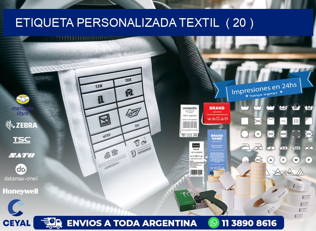 ETIQUETA PERSONALIZADA TEXTIL  ( 20 )