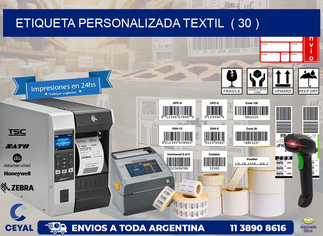 ETIQUETA PERSONALIZADA TEXTIL  ( 30 )