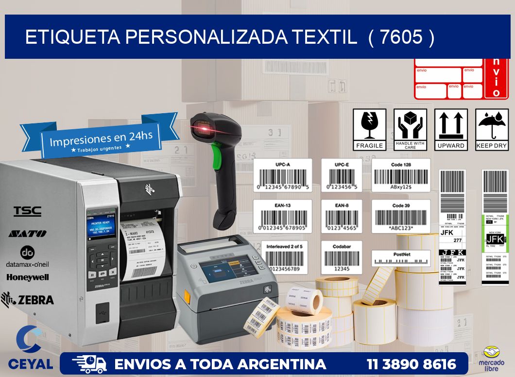 ETIQUETA PERSONALIZADA TEXTIL  ( 7605 )