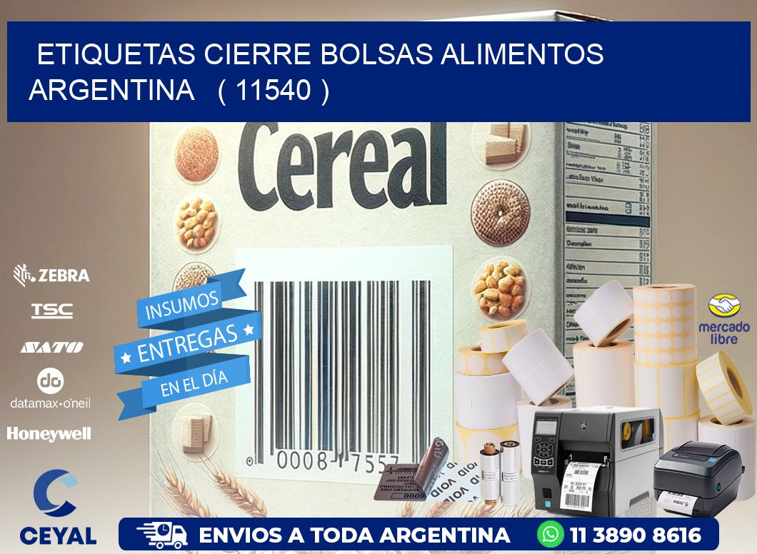 ETIQUETAS CIERRE BOLSAS ALIMENTOS ARGENTINA   ( 11540 )