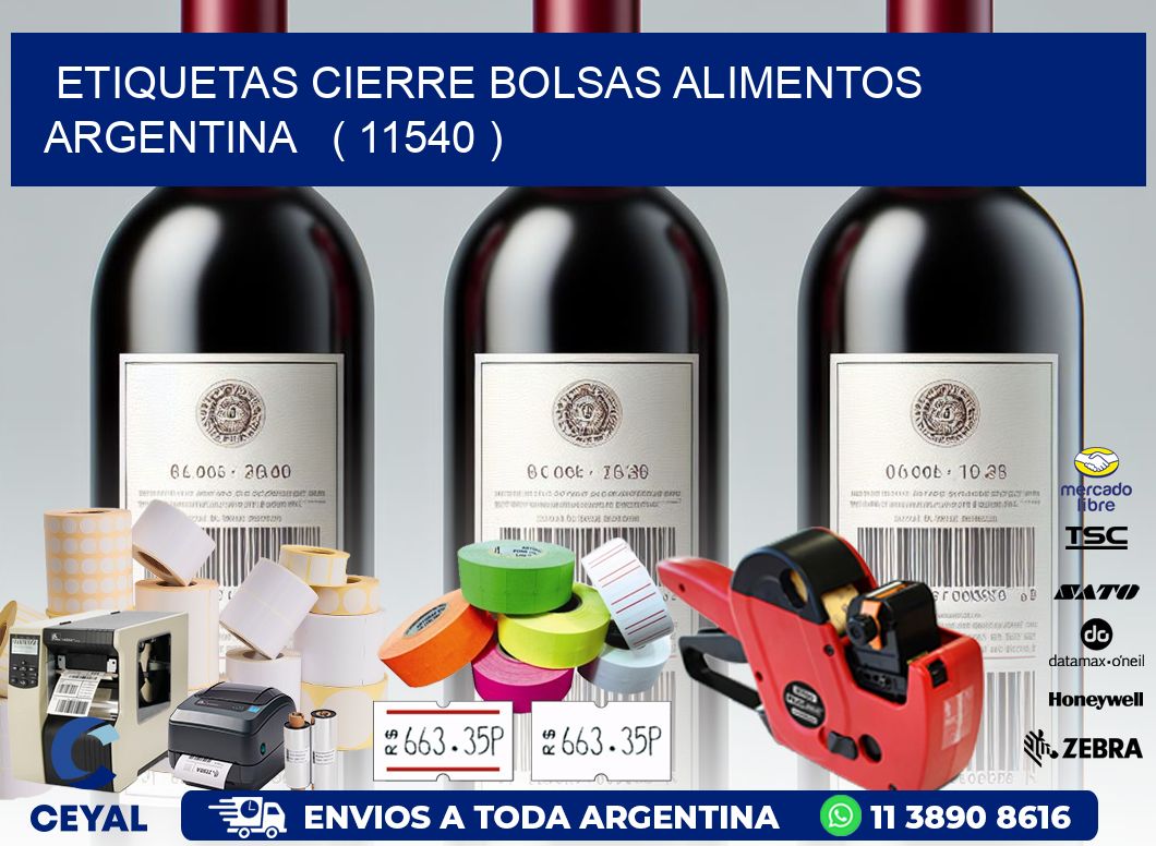 ETIQUETAS CIERRE BOLSAS ALIMENTOS ARGENTINA   ( 11540 )