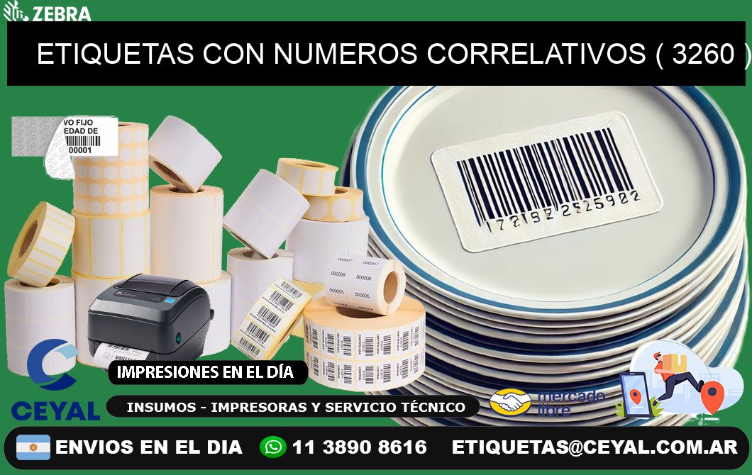 ETIQUETAS CON NUMEROS CORRELATIVOS ( 3260 )