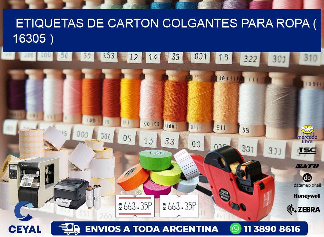 ETIQUETAS DE CARTON COLGANTES PARA ROPA ( 16305 )