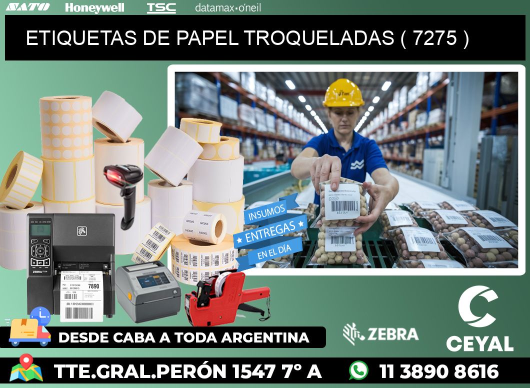 ETIQUETAS DE PAPEL TROQUELADAS ( 7275 )