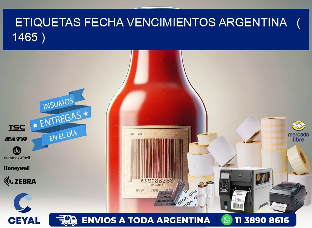 ETIQUETAS FECHA VENCIMIENTOS ARGENTINA   ( 1465 )