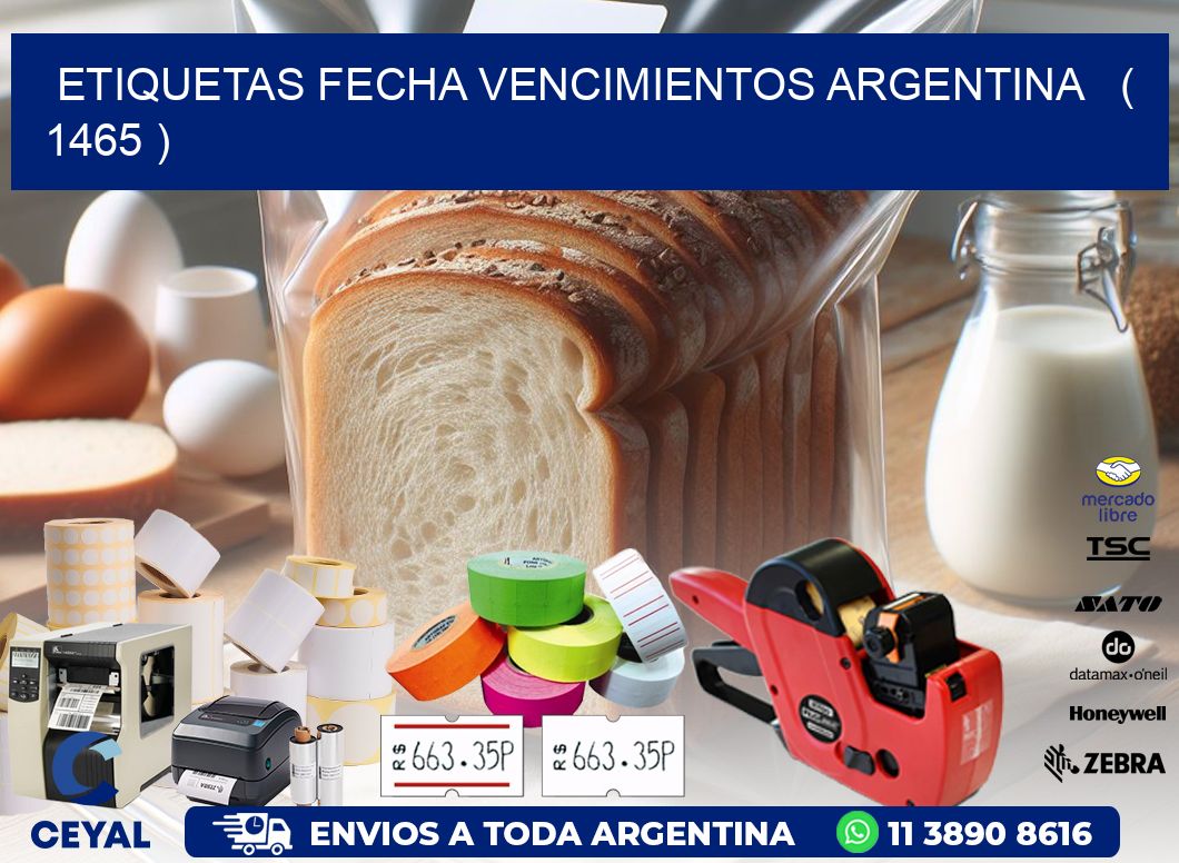 ETIQUETAS FECHA VENCIMIENTOS ARGENTINA   ( 1465 )