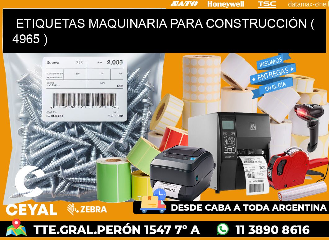 ETIQUETAS MAQUINARIA PARA CONSTRUCCIÓN ( 4965 )