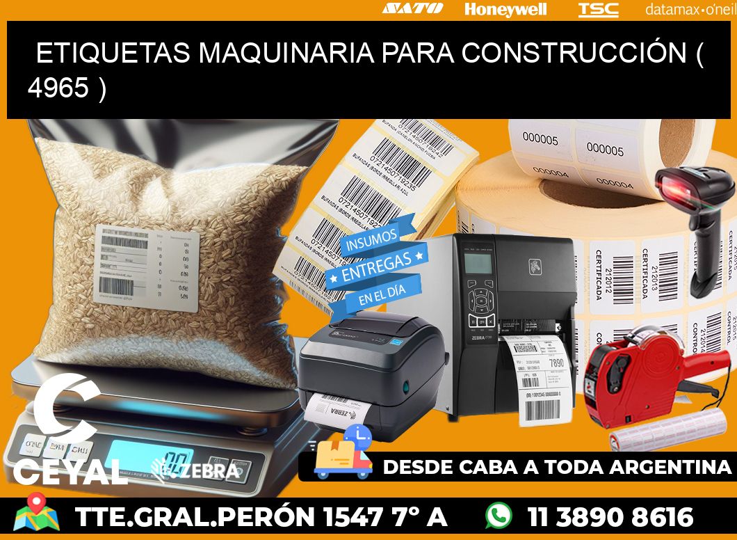 ETIQUETAS MAQUINARIA PARA CONSTRUCCIÓN ( 4965 )