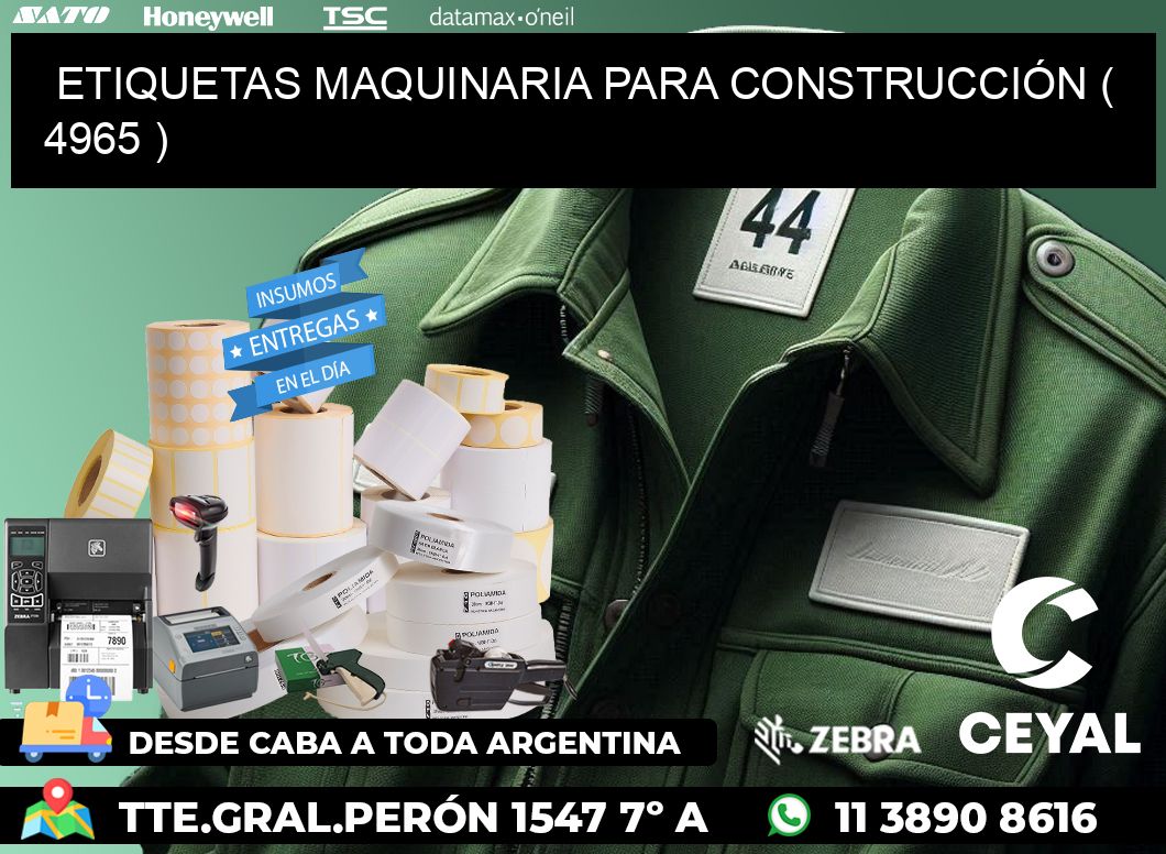 ETIQUETAS MAQUINARIA PARA CONSTRUCCIÓN ( 4965 )