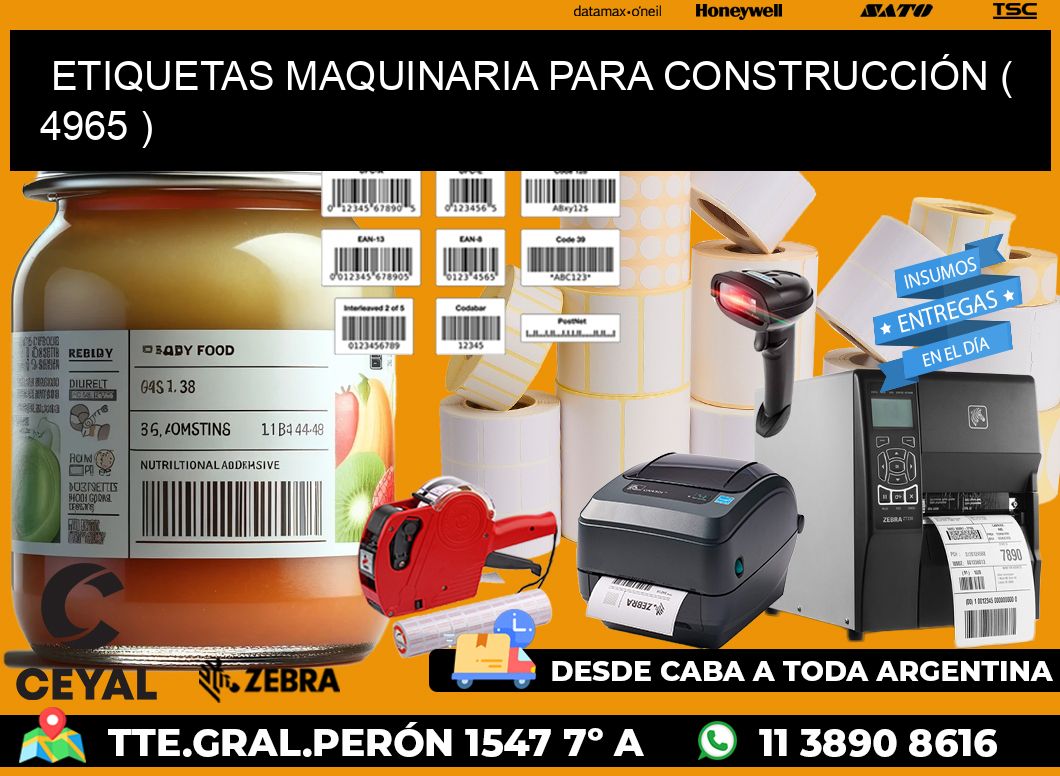 ETIQUETAS MAQUINARIA PARA CONSTRUCCIÓN ( 4965 )