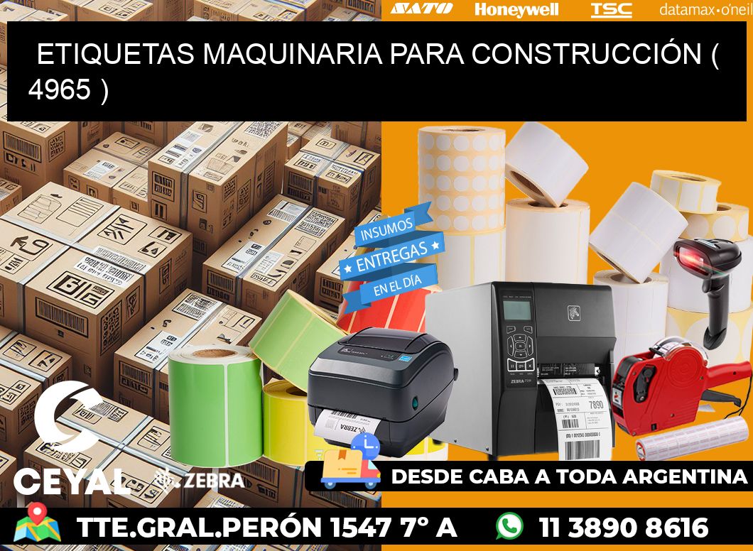 ETIQUETAS MAQUINARIA PARA CONSTRUCCIÓN ( 4965 )