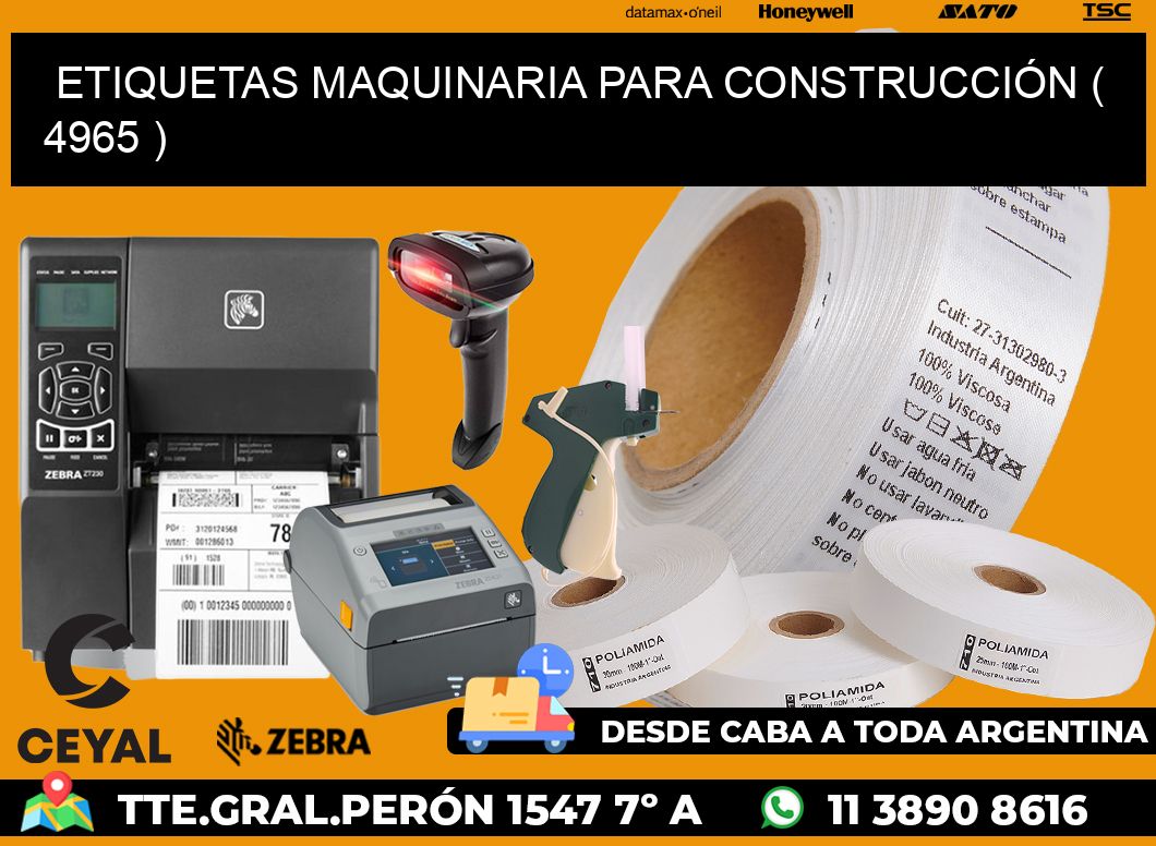 ETIQUETAS MAQUINARIA PARA CONSTRUCCIÓN ( 4965 )