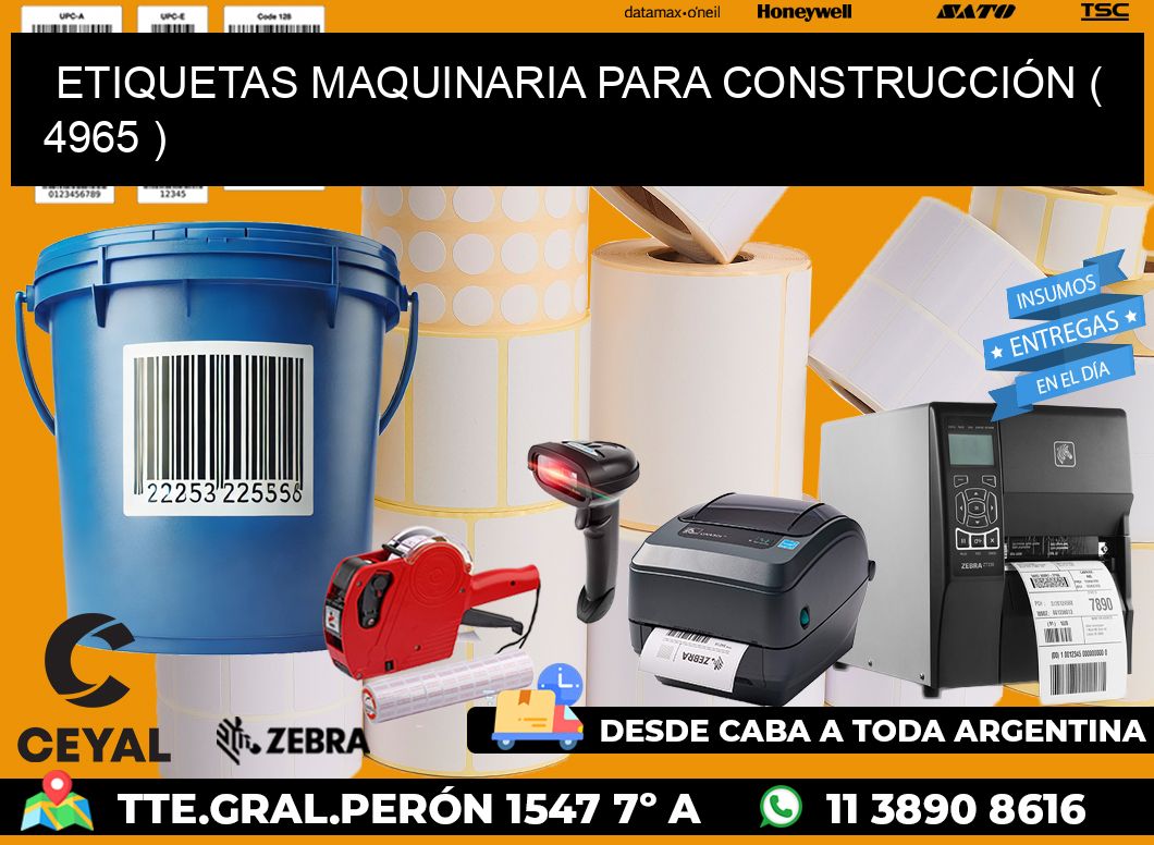 ETIQUETAS MAQUINARIA PARA CONSTRUCCIÓN ( 4965 )