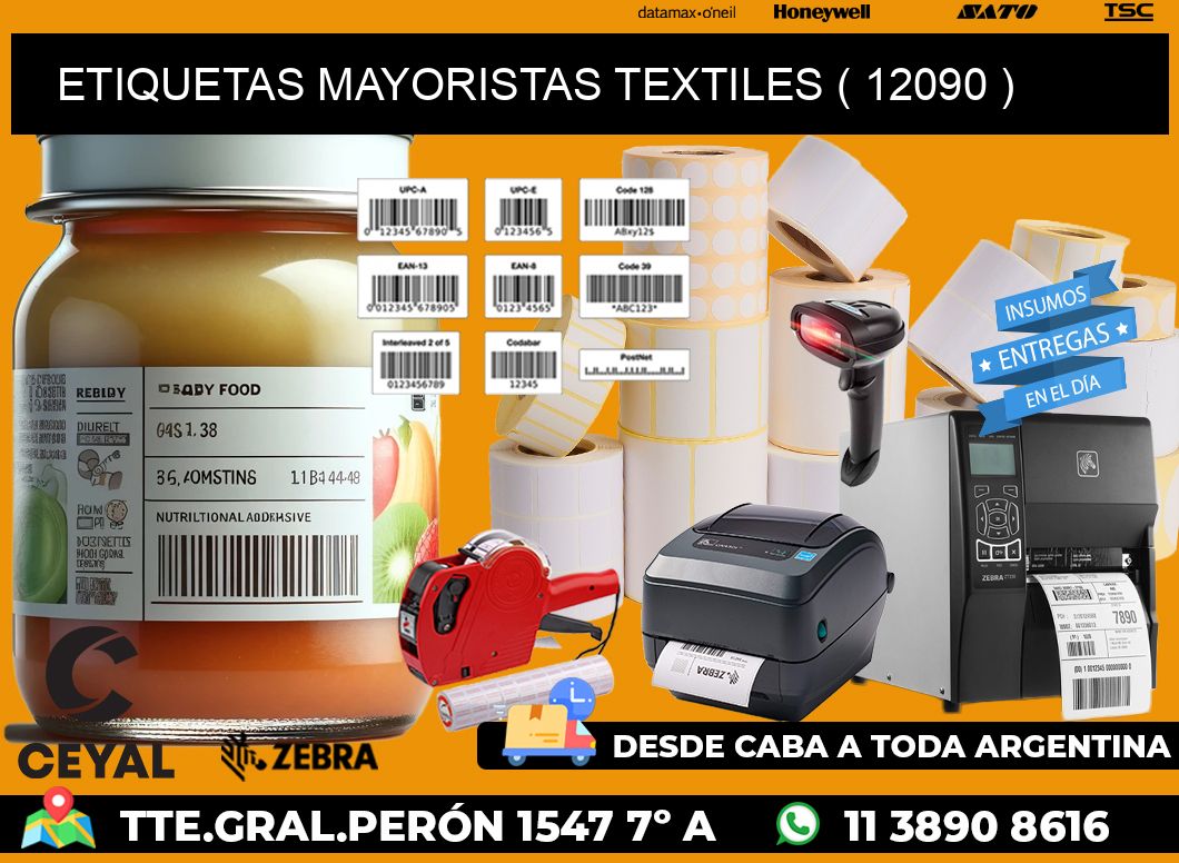 ETIQUETAS MAYORISTAS TEXTILES ( 12090 )