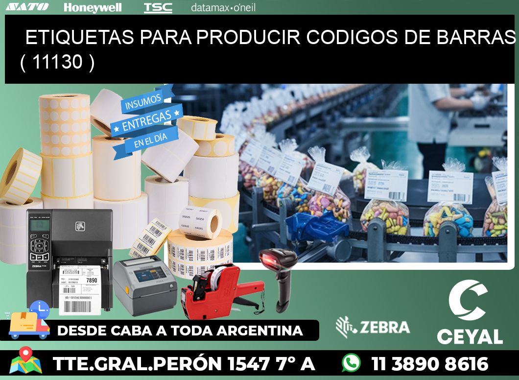 ETIQUETAS PARA PRODUCIR CODIGOS DE BARRAS ( 11130 )
