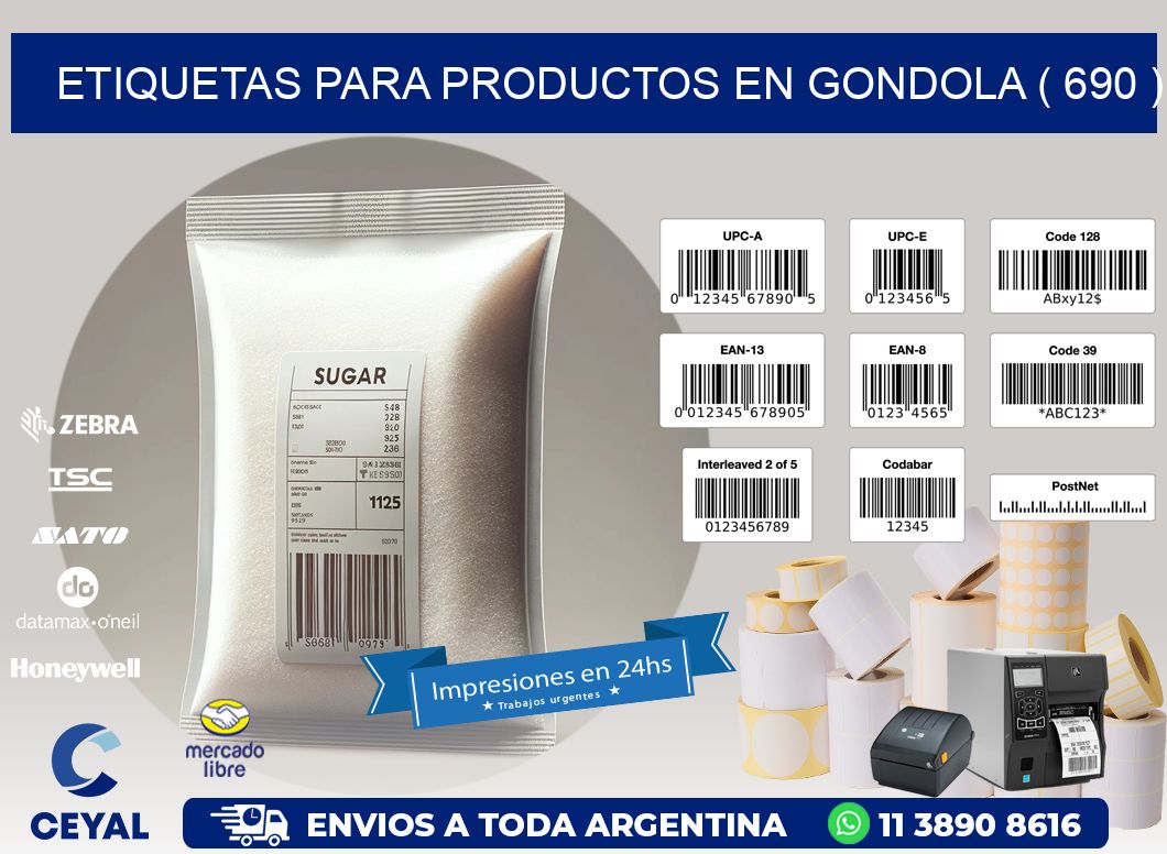 ETIQUETAS PARA PRODUCTOS EN GONDOLA ( 690 )