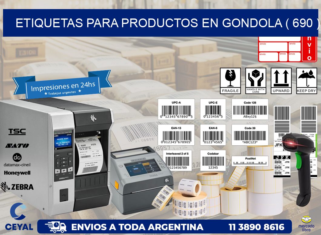 ETIQUETAS PARA PRODUCTOS EN GONDOLA ( 690 )