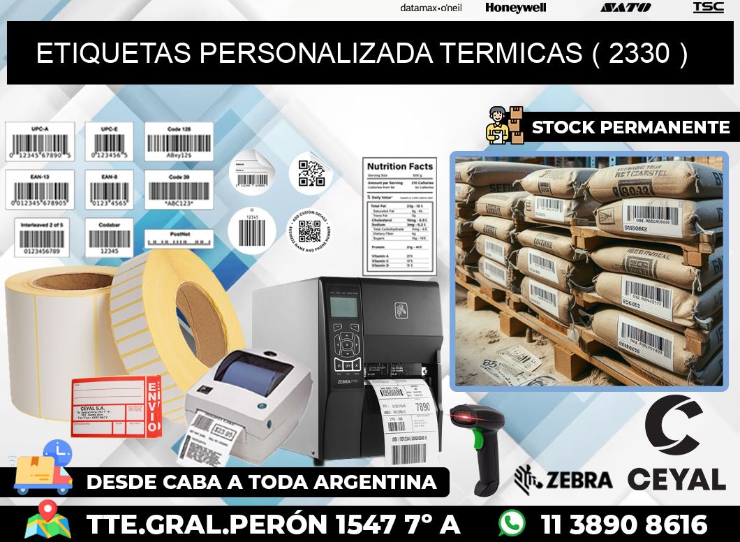 ETIQUETAS PERSONALIZADA TERMICAS ( 2330 )