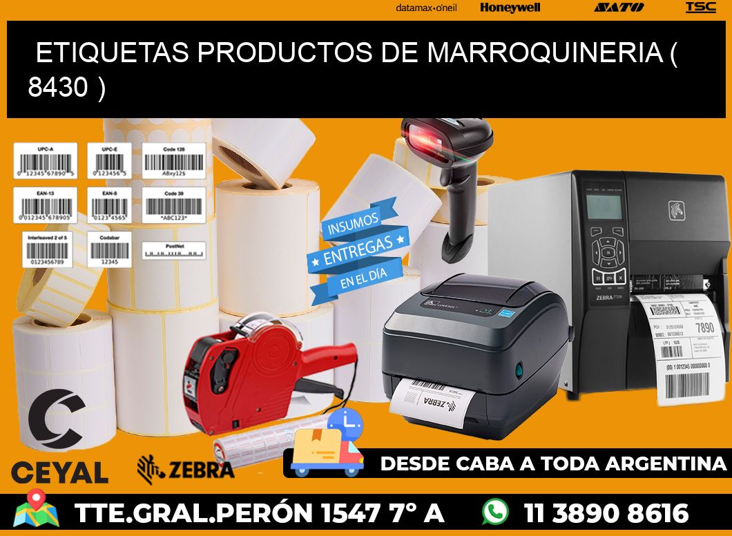 ETIQUETAS PRODUCTOS DE MARROQUINERIA ( 8430 )