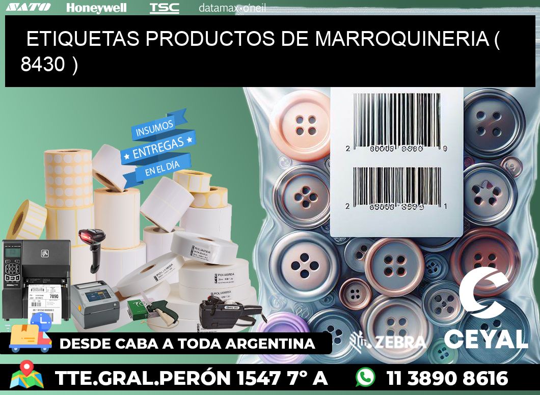 ETIQUETAS PRODUCTOS DE MARROQUINERIA ( 8430 )