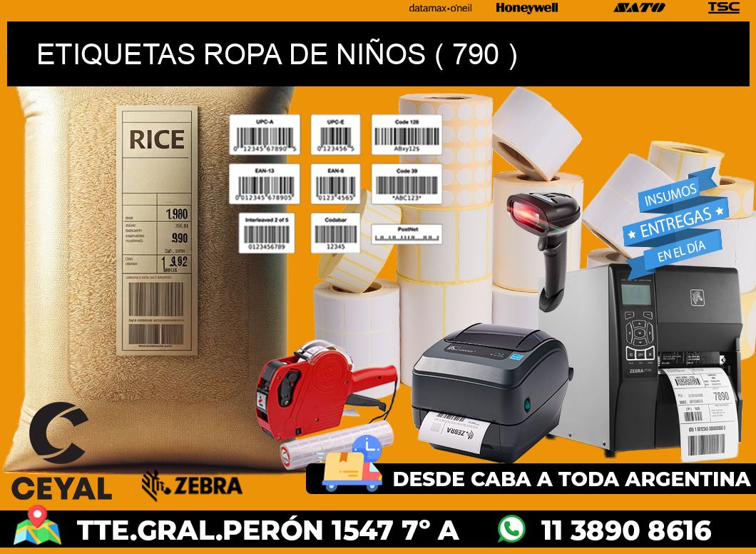 ETIQUETAS ROPA DE NIÑOS ( 790 )