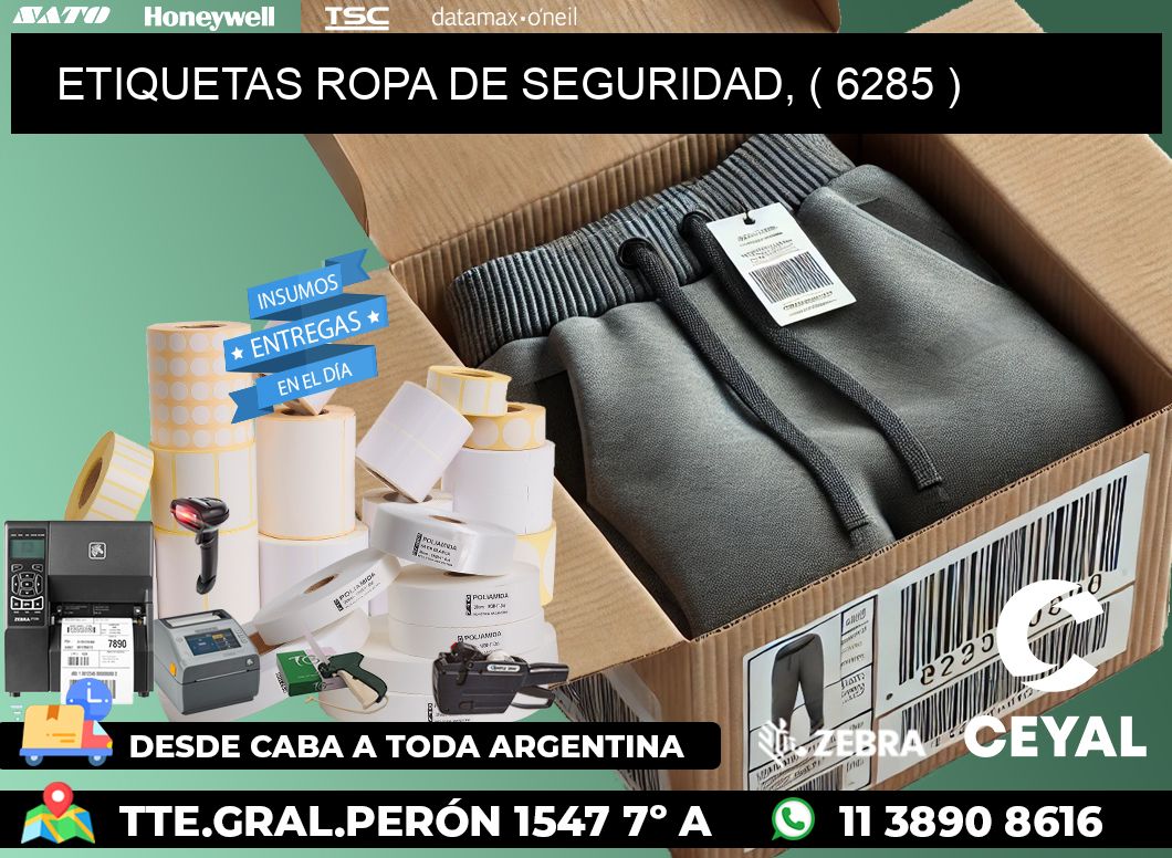 ETIQUETAS ROPA DE SEGURIDAD, ( 6285 )