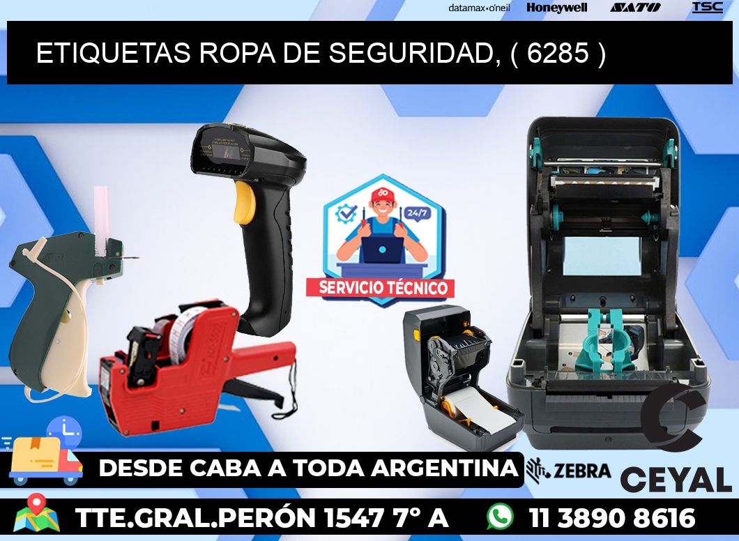 ETIQUETAS ROPA DE SEGURIDAD, ( 6285 )