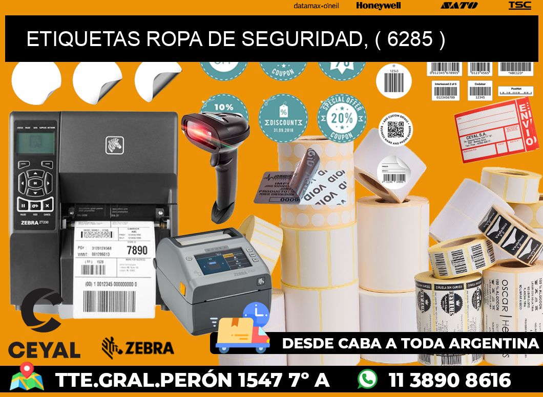 ETIQUETAS ROPA DE SEGURIDAD, ( 6285 )