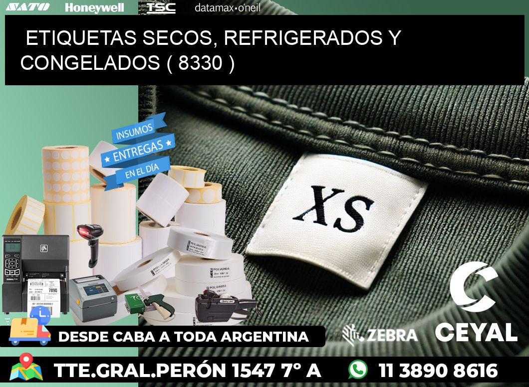 ETIQUETAS SECOS, REFRIGERADOS Y CONGELADOS ( 8330 )