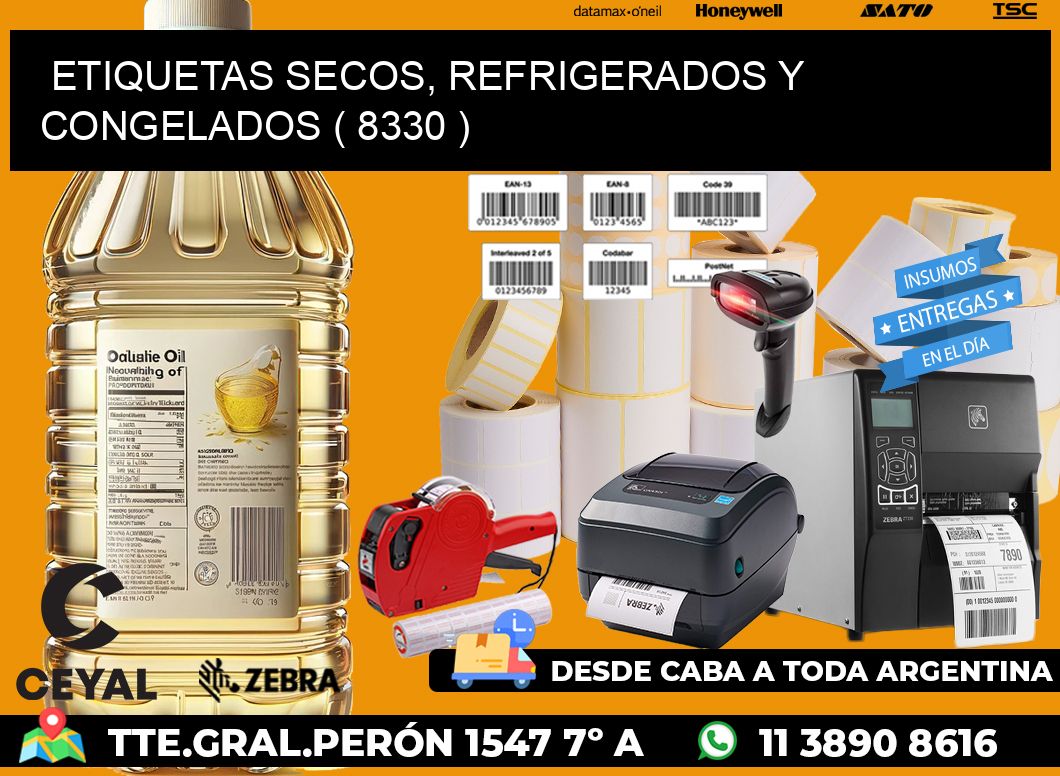 ETIQUETAS SECOS, REFRIGERADOS Y CONGELADOS ( 8330 )