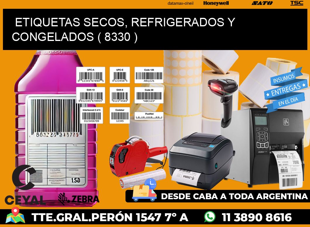 ETIQUETAS SECOS, REFRIGERADOS Y CONGELADOS ( 8330 )
