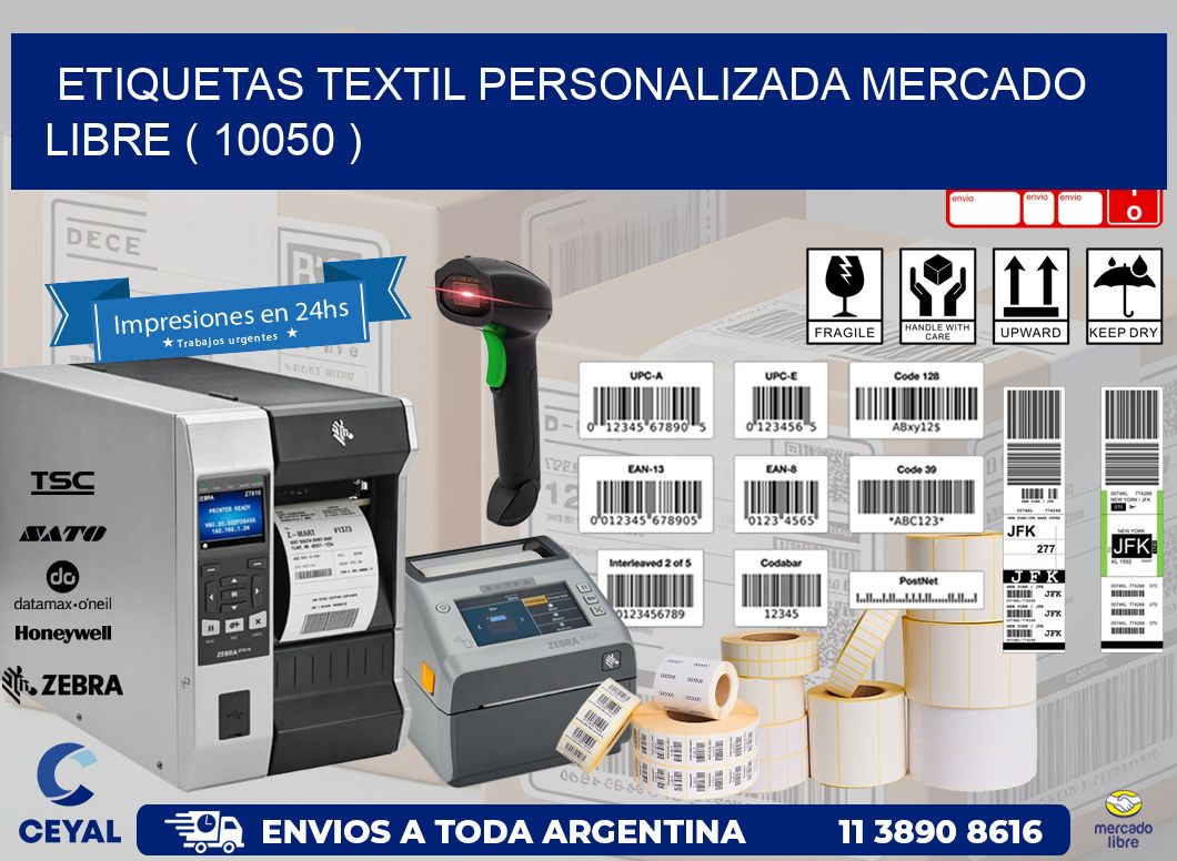 ETIQUETAS TEXTIL PERSONALIZADA MERCADO LIBRE ( 10050 )