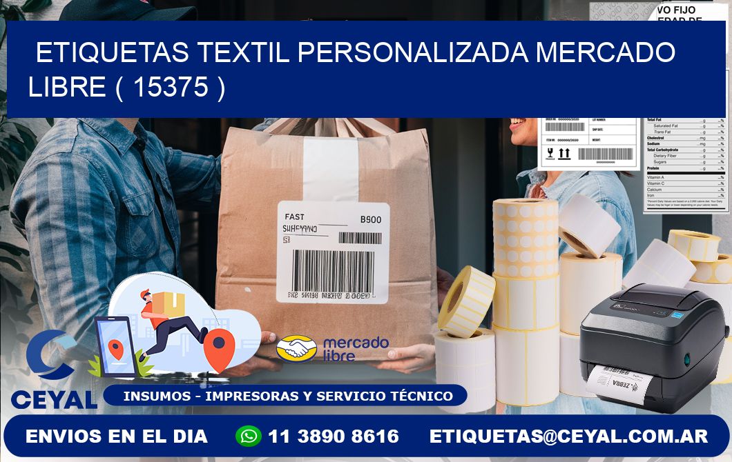 ETIQUETAS TEXTIL PERSONALIZADA MERCADO LIBRE ( 15375 )