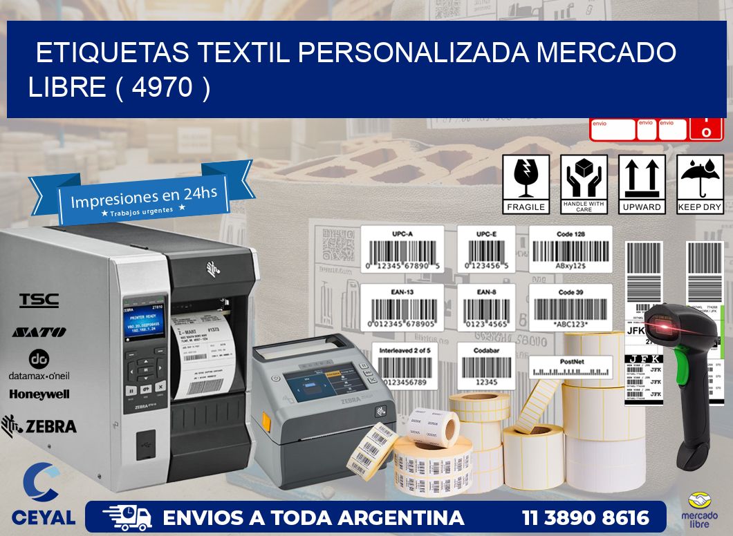 ETIQUETAS TEXTIL PERSONALIZADA MERCADO LIBRE ( 4970 )