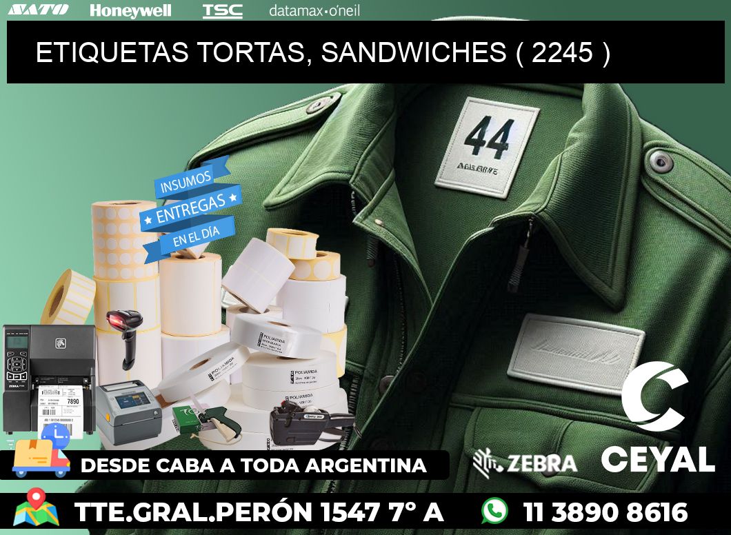 ETIQUETAS TORTAS, SANDWICHES ( 2245 )