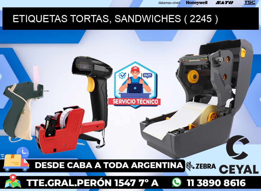 ETIQUETAS TORTAS, SANDWICHES ( 2245 )