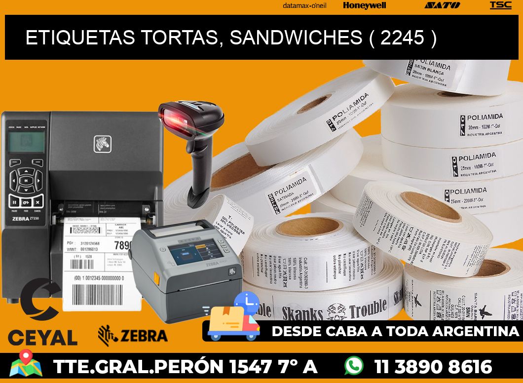 ETIQUETAS TORTAS, SANDWICHES ( 2245 )