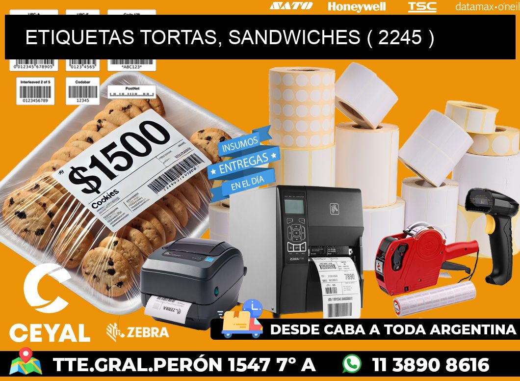 ETIQUETAS TORTAS, SANDWICHES ( 2245 )