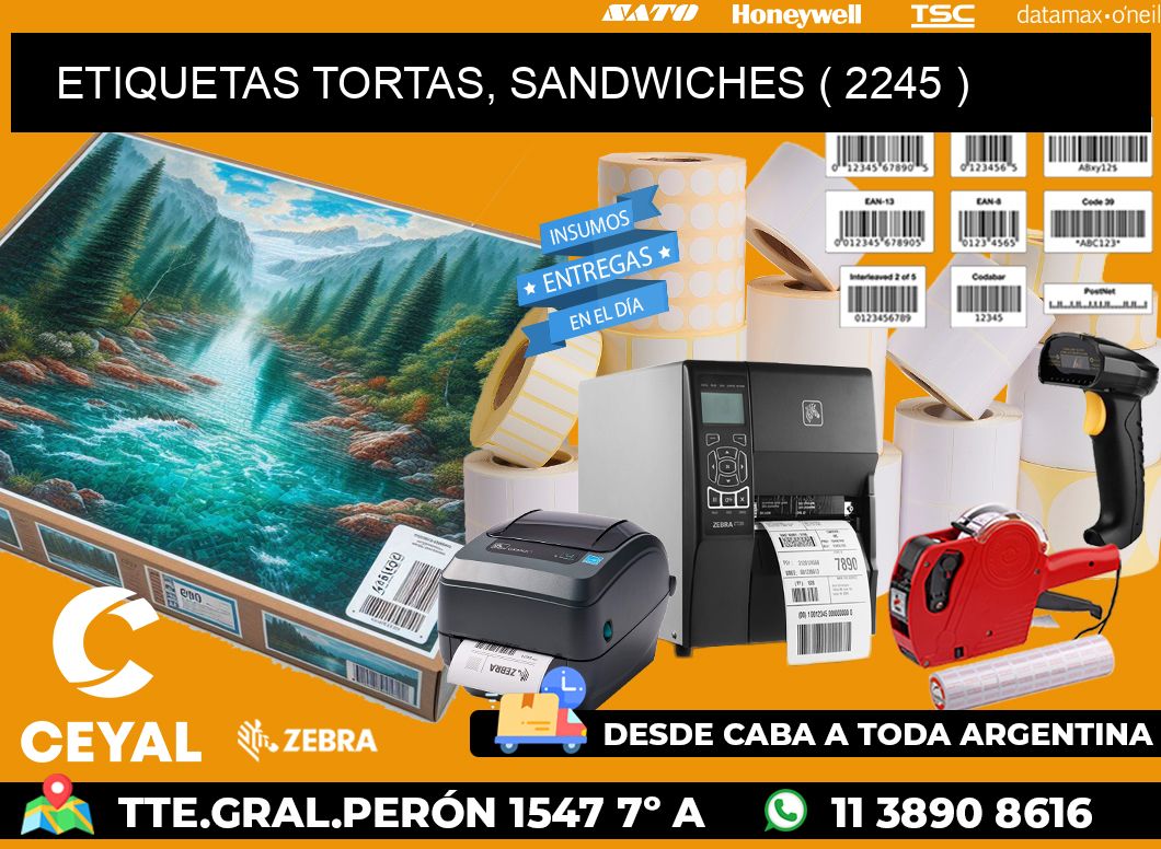 ETIQUETAS TORTAS, SANDWICHES ( 2245 )