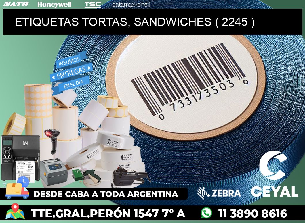 ETIQUETAS TORTAS, SANDWICHES ( 2245 )