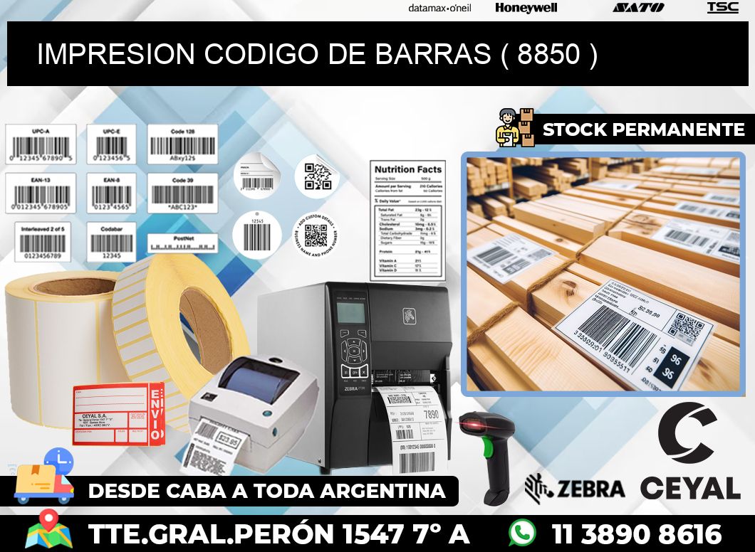 IMPRESION CODIGO DE BARRAS ( 8850 )